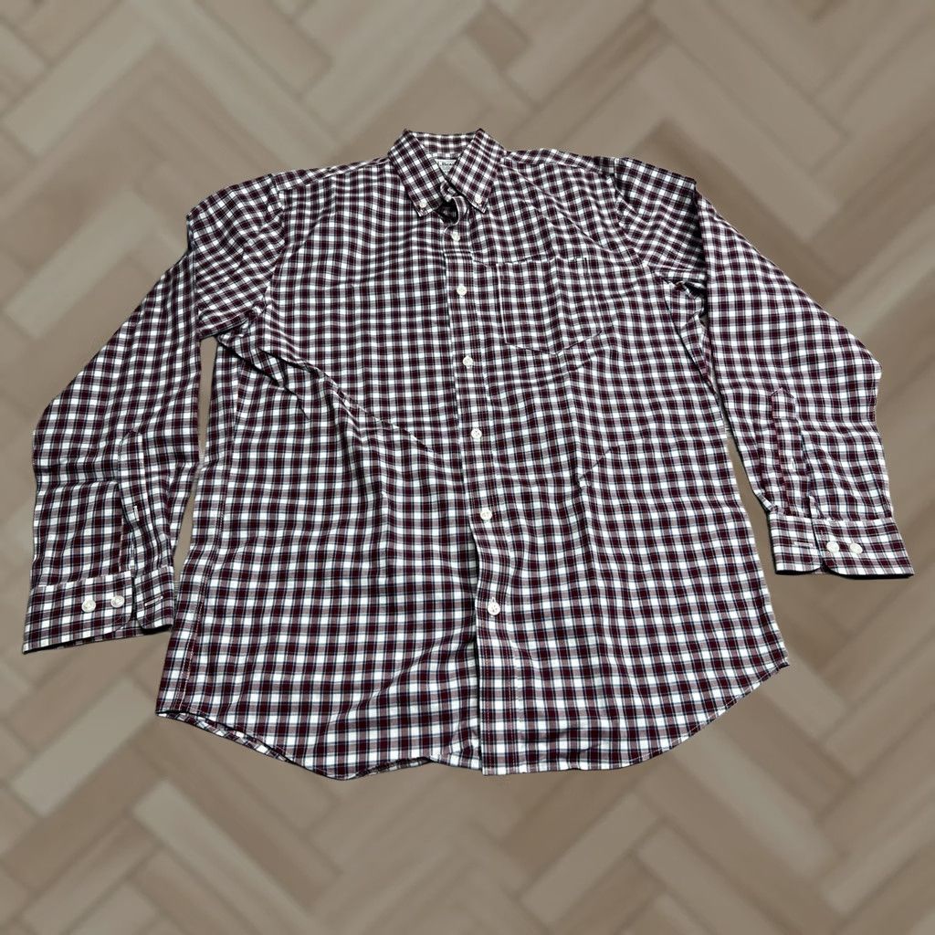 Vintage L.L. Bean Red Plaid Button-Up Shirt Mens Regular Fit 100% Cotton Long Sleeve Size M Size US M / EU 48-50 / 2 - 1 Thumbnail