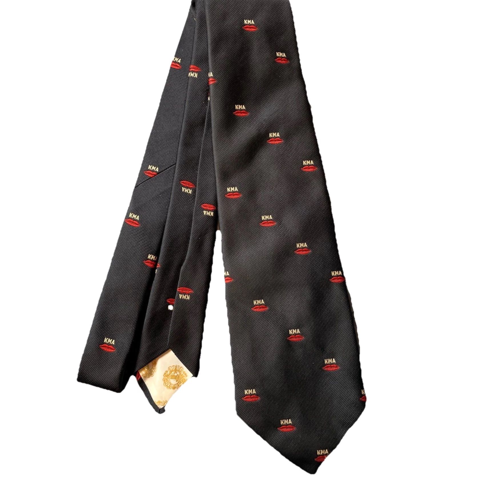 Vintage VINTAGE Chipp Tie Men Lips KMA Kiss My Ass New York New Haven Blue 57"-60" Adjustable 1 Size Designer Theme Vintage Mens Size ONE SIZE - 2 Thumbnail