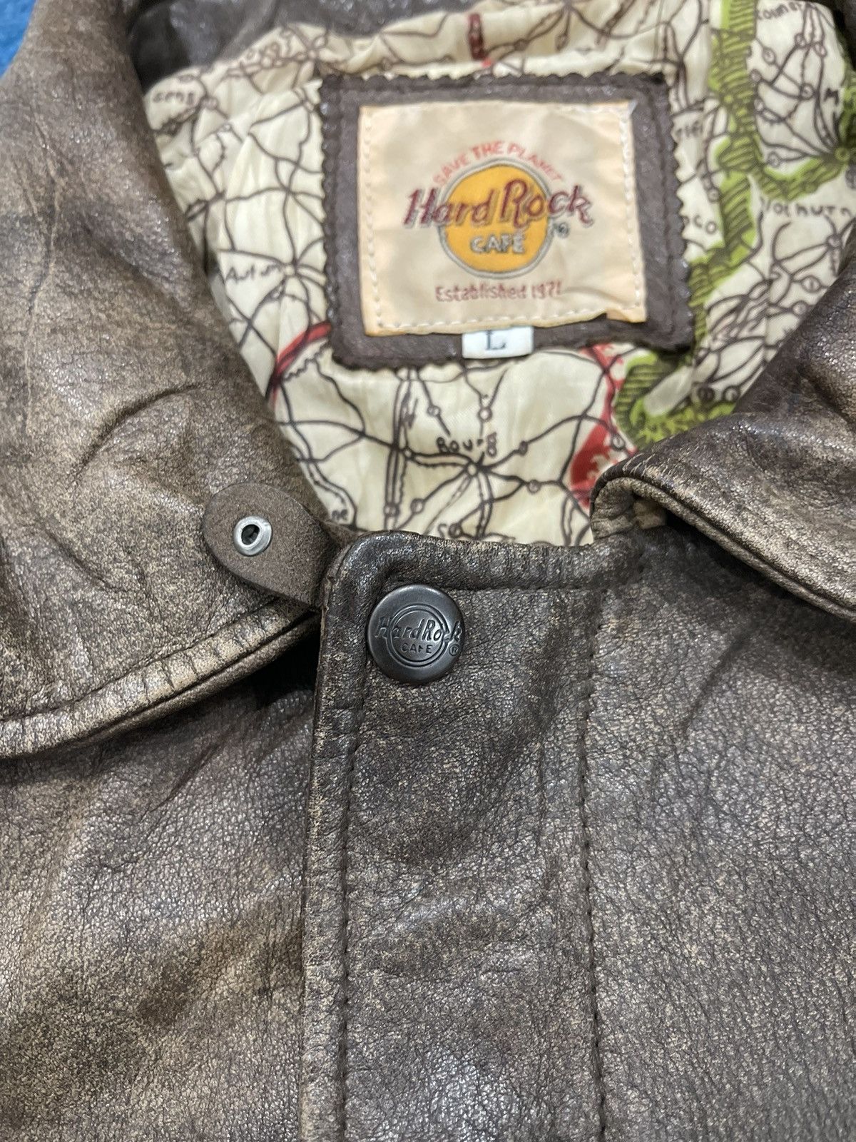Hard Rock Cafe Vintage Hard Rock Cafe Leather Bomber Jacket Size US L / EU 52-54 / 3 - 10 Thumbnail