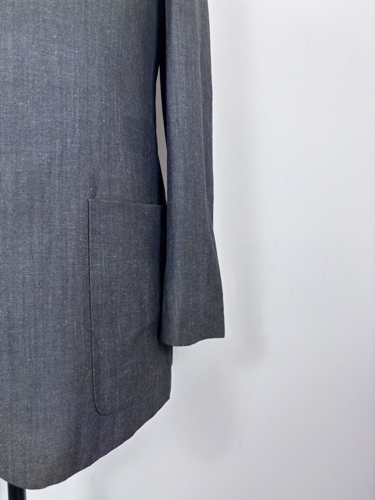 Dolce & Gabbana Dolce & Gabbana Men’s Vintage Grey Linen Wool Blazer Jacket Size 44R - 5 Thumbnail