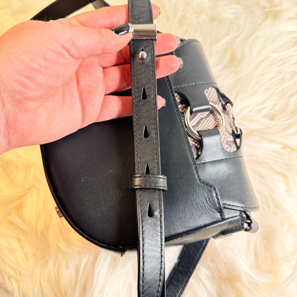 Alexander Wang Alexander Wang Mini Lia Saddle Bag - Snakeskin & Rhodium Size ONE SIZE - 10 Thumbnail
