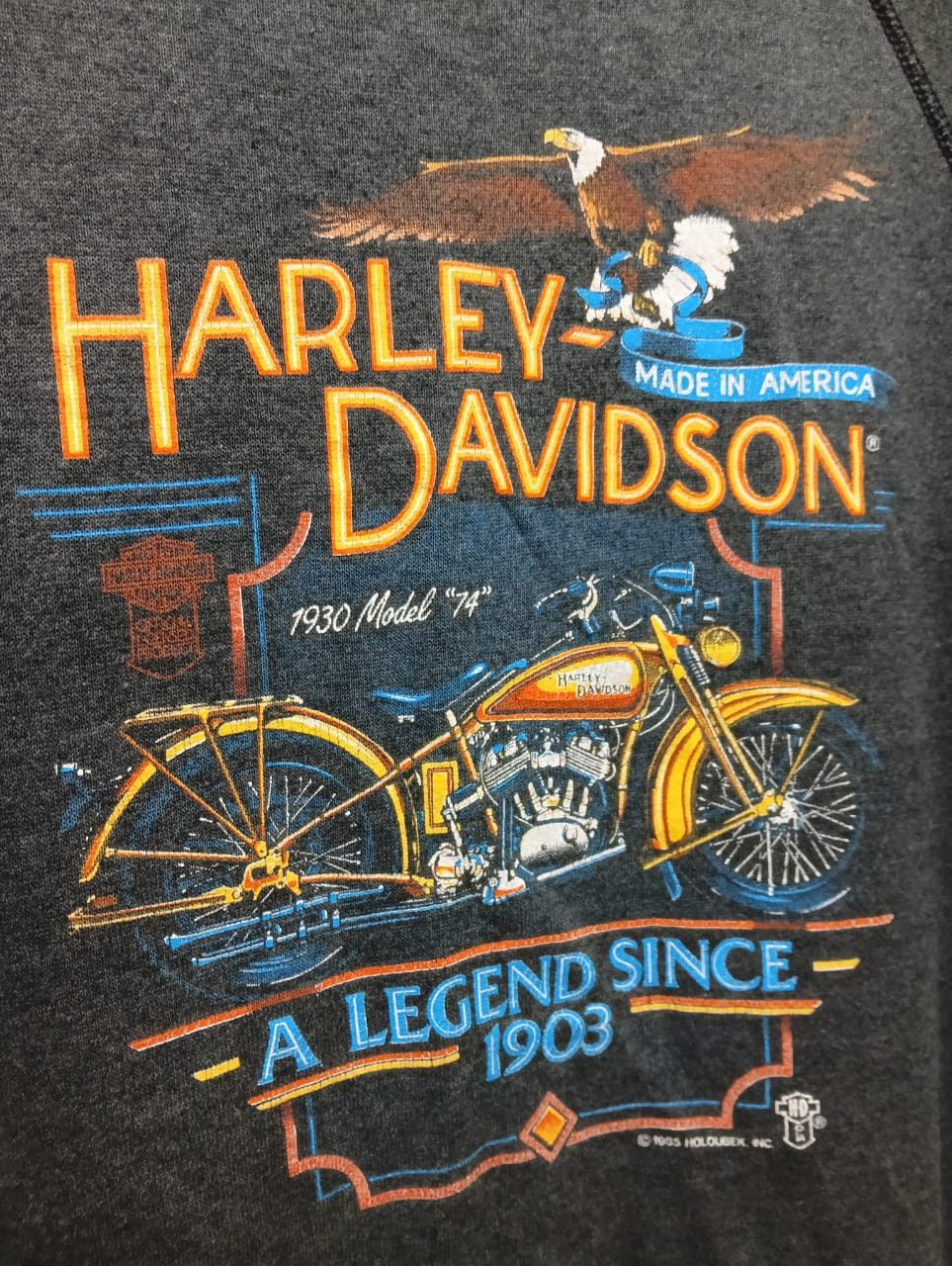 Harley Davidson 🔥Vintage 80s Sweatshirt Harley Davidson Copyright 1985 Size US L / EU 52-54 / 3 - 4 Thumbnail