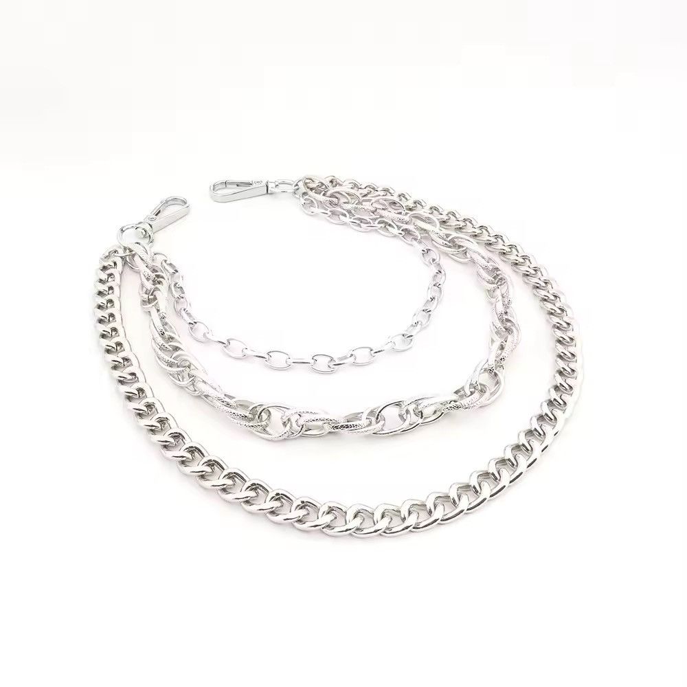 Designer Hiphop Silver Layered Waist Accessory Chain Size ONE SIZE - 2 Thumbnail