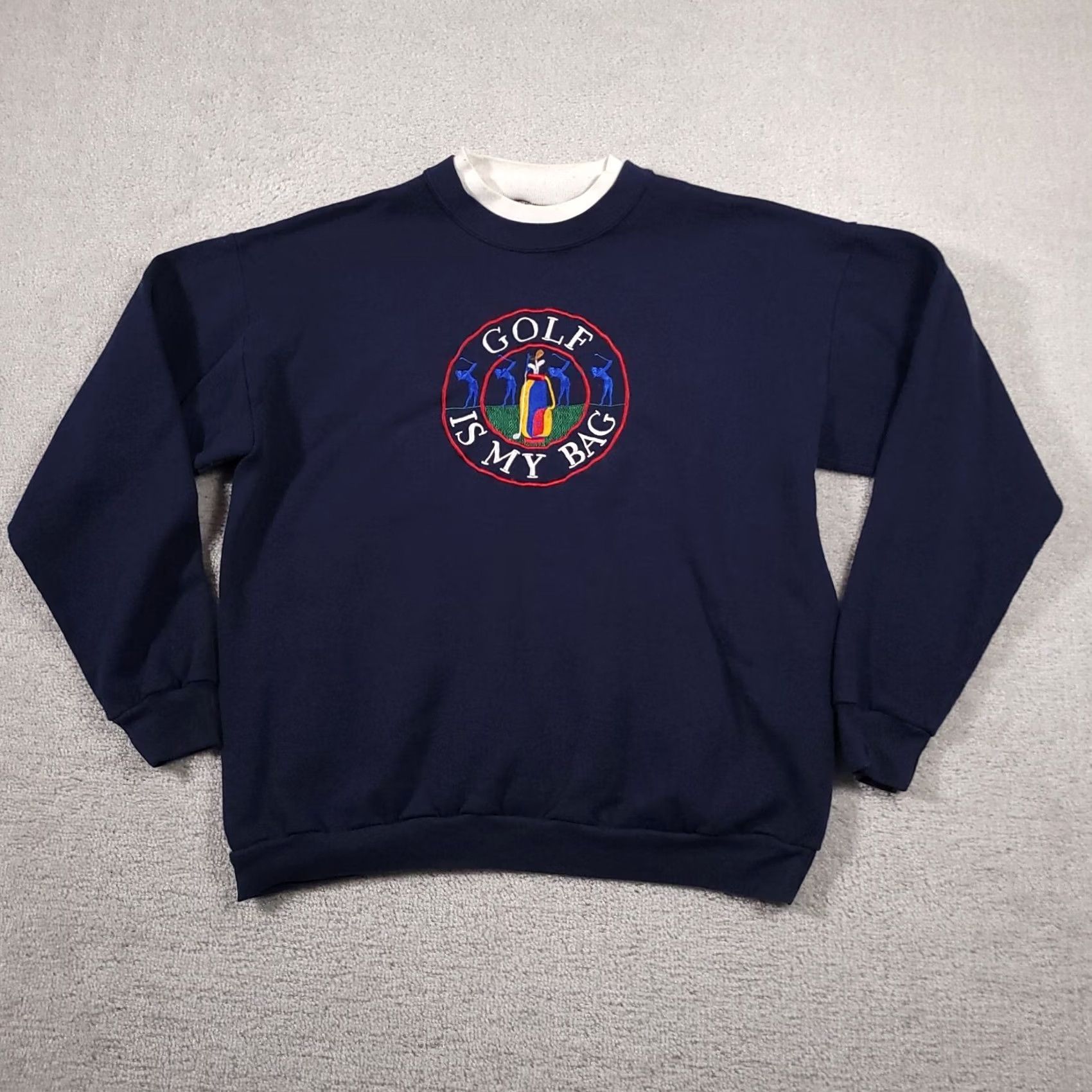 Vintage VINTAGE Cheek-O USA Made Embroidered Golf Crewneck Sweatshirt Women's XL Fleece Grandma Blue Crewneck Sweatshirt Mens Womens Size XL / US 12-14 / IT 48-50 - 2 Thumbnail
