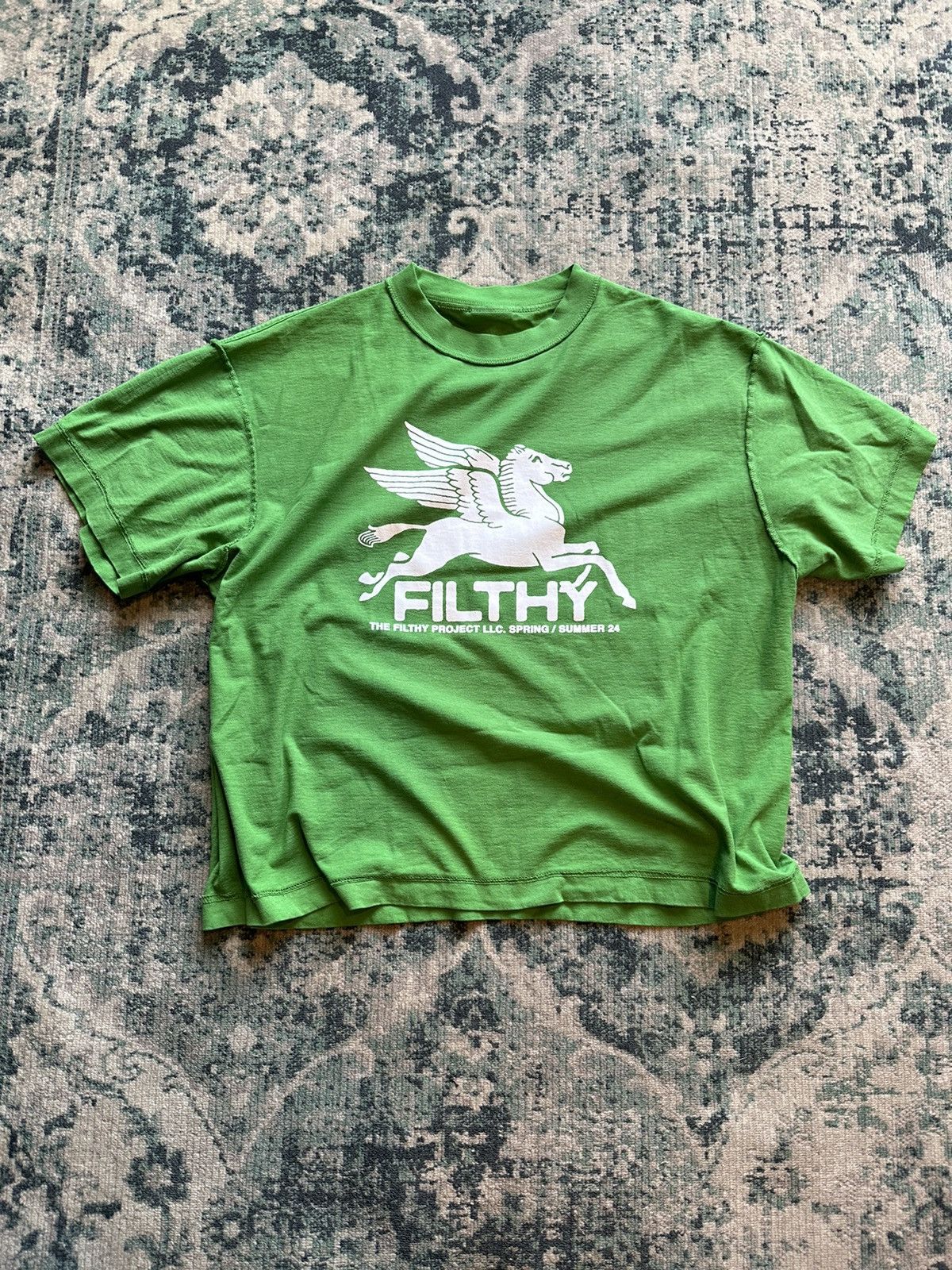 image of Filthy Project Mobil Ss24 Tee in Green, Men's (Size Large)