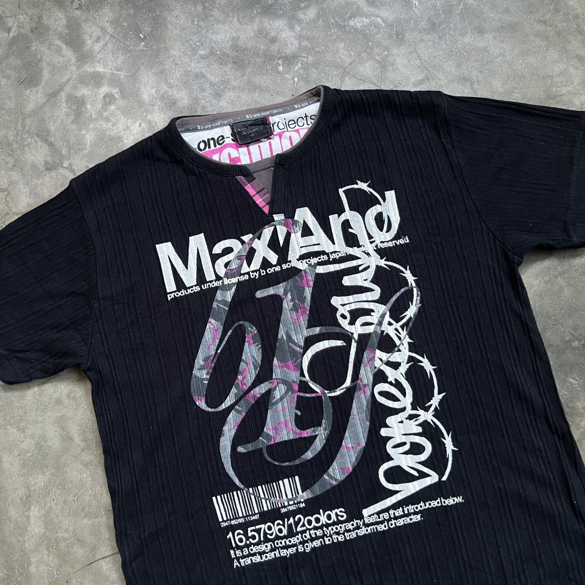 Japanese Brand B One Soul Vkei Style Poem Ribbed Layered T-shirt Size US L / EU 52-54 / 3 - 3 Thumbnail
