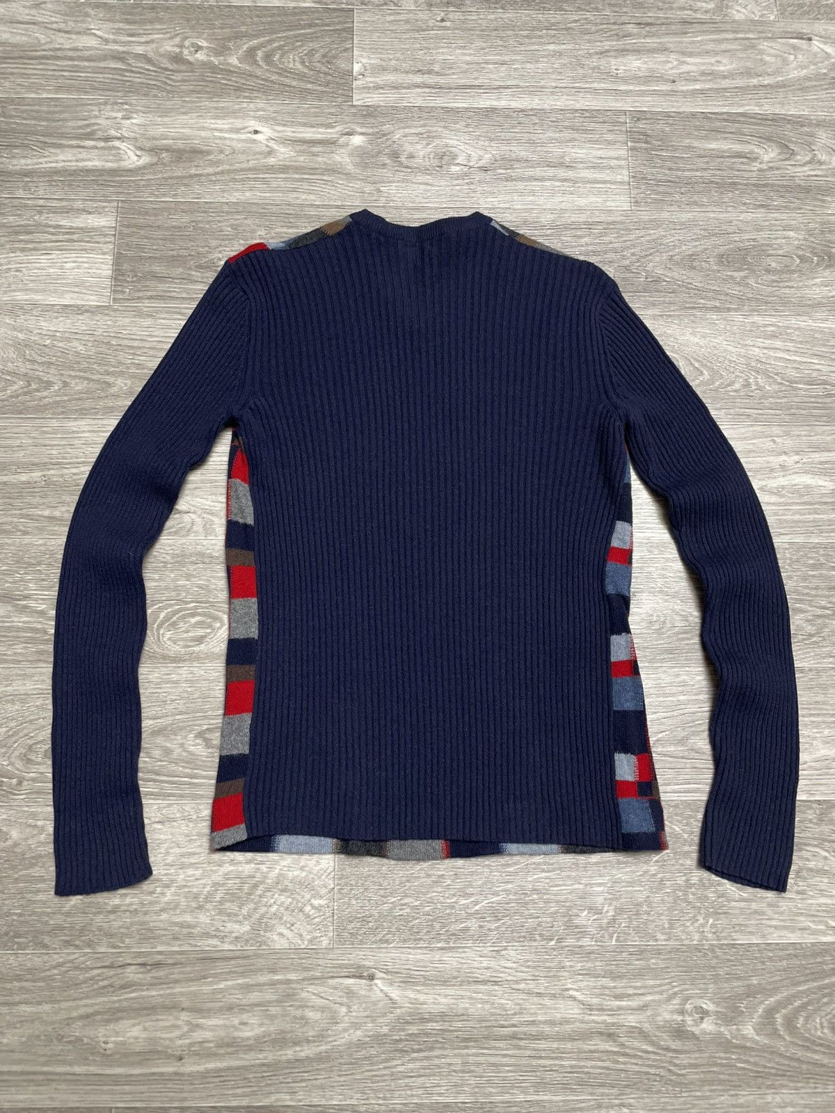 Dolce & Gabbana Dolce Gabbana Multicolored Checkered Pattern V-Neck Sweater Size L / US 10 / IT 46 - 20 Thumbnail