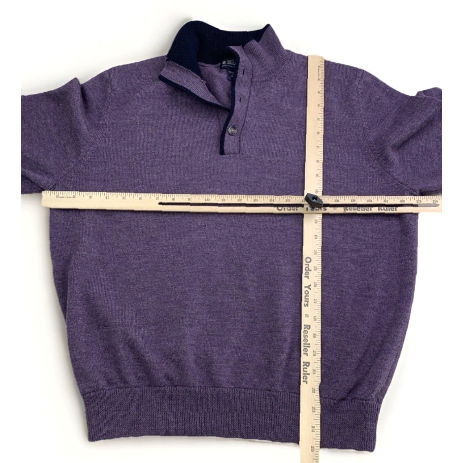 Brooks Brothers Brooks Brothers Extra Fine Merino Wool Purple Knit Quarter Button Men’s Sweater Size US L / EU 52-54 / 3 - 5 Thumbnail