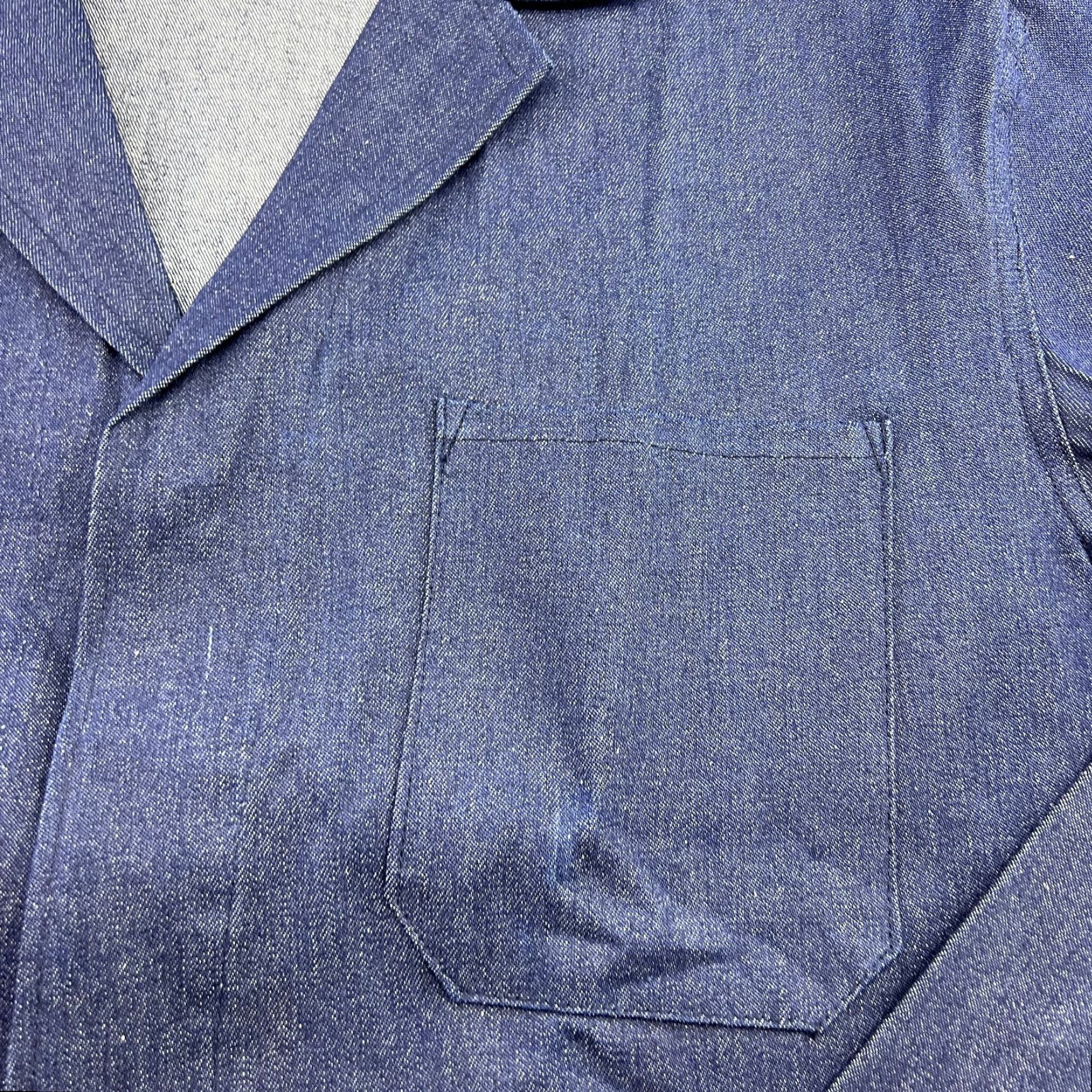 Denime VINTAGE Chore Jacket Mens XL Denim Blue Indigo Italy Sanfor Workwear Job Jacket Size US XL / EU 56 / 4 - 3 Thumbnail