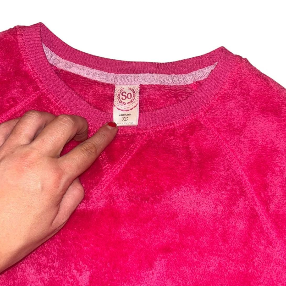 Other Pink Plush Velour Fleece Pullover Long Sleeve Sweatshirt XS Size XS / US 0-2 / IT 36-38 - 3 Thumbnail