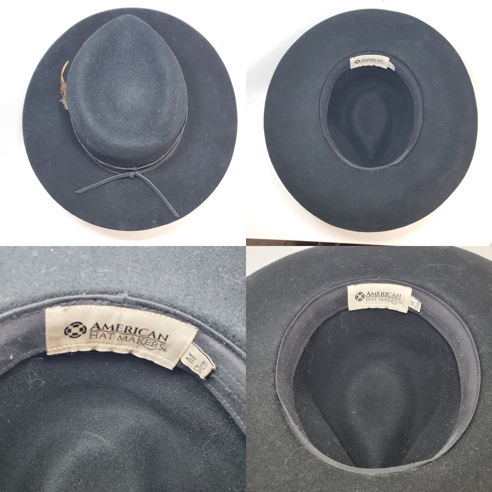 Vintage VINTAGE American Hat Makers Black Western Cowboy Hat Wool Felt Wide Brim M Adult Men Cap Rancher USA Rodeo Size ONE SIZE - 8 Thumbnail