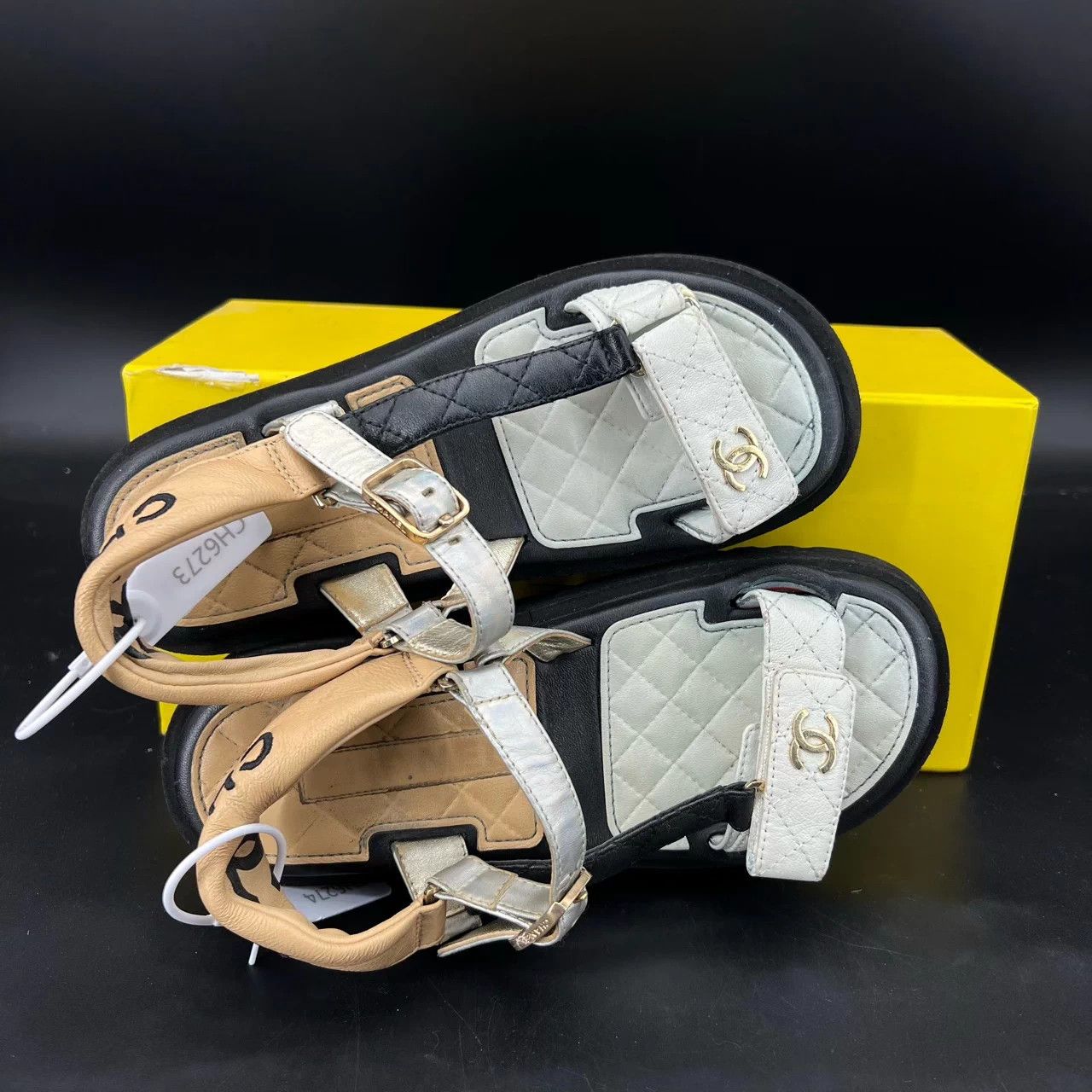 Chanel Chanel 22S Velcro Colorblocked Platform Sandals 36.5 Size US 5.5 / IT 35.5 - 6 Thumbnail