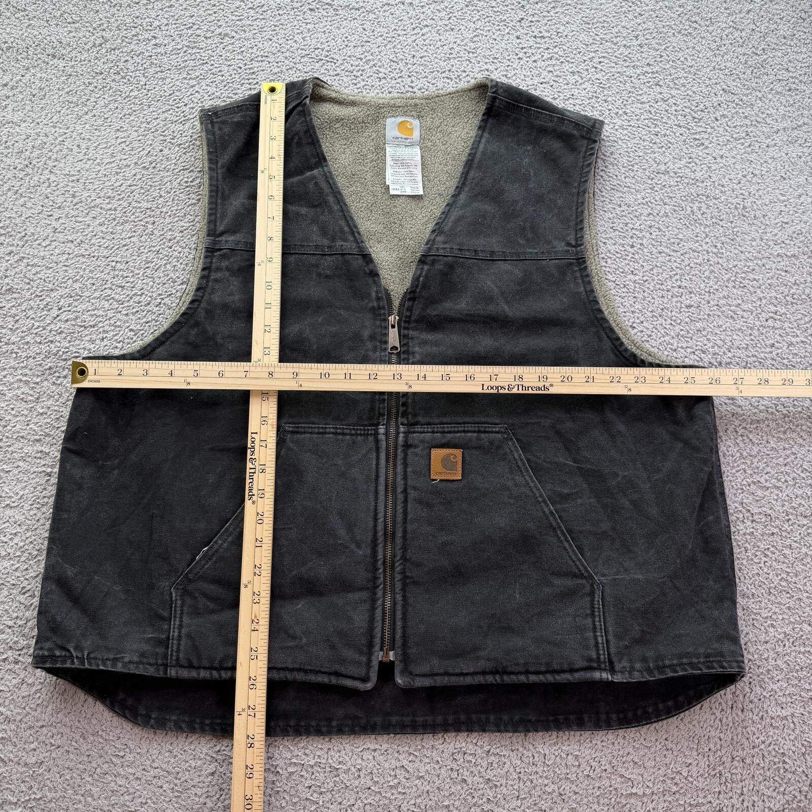 Carhartt Carhartt V28 Sherpa Lined Work Vest Faded Canvas Zip 2XL Size US XXL / EU 58 / 5 - 3 Thumbnail