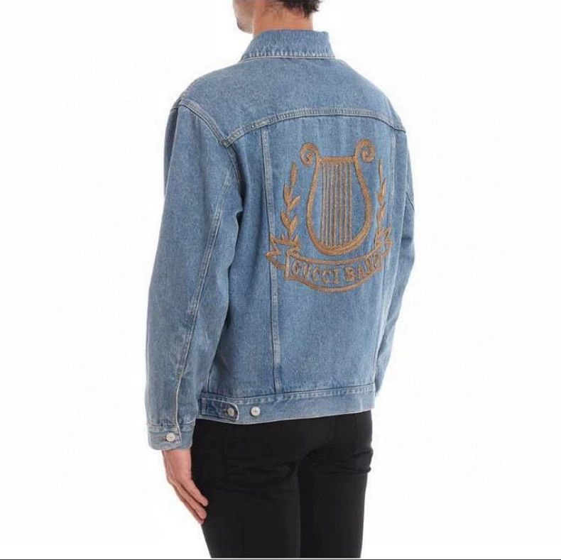 Gucci gucci gold-embroidered long sleeve denim jacket Size US L / EU 52-54 / 3 - 5 Thumbnail