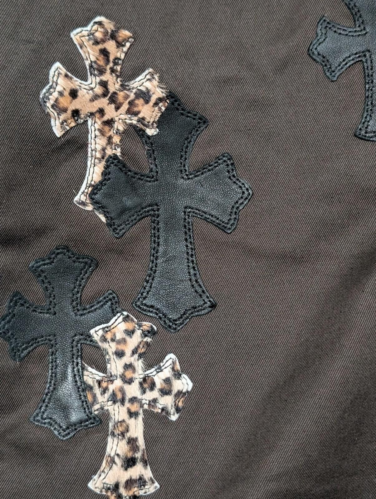 Chrome Hearts Cheetah Cross Patch Brown Chino Pants Size ONE SIZE - 3 Thumbnail
