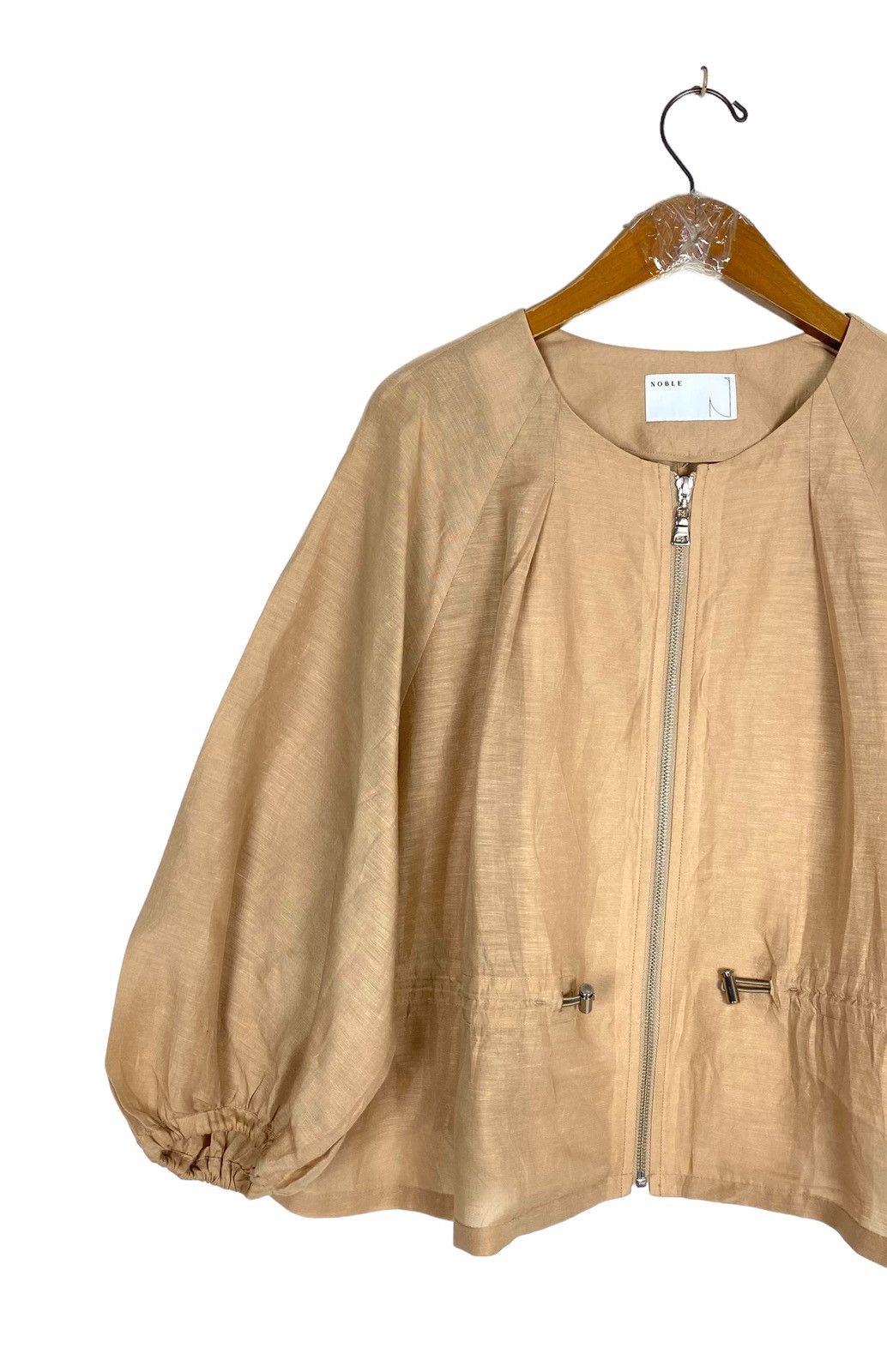 Japanese Brand Rare‼️ Vintage Noble Linen Jacket Blouson Zip Up Made Japan Size M / US 6-8 / IT 42-44 - 2 Thumbnail