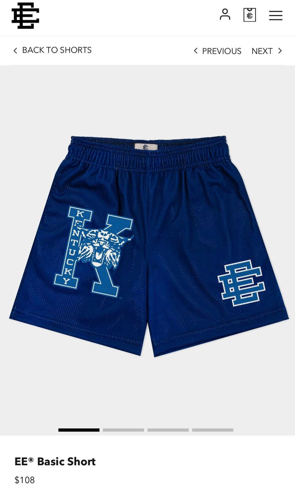 Eric Emanuel × NCAA Eric Emanuel University Of Kentucky Basic Shorts Large Size US 34 / EU 50 - 7 Thumbnail