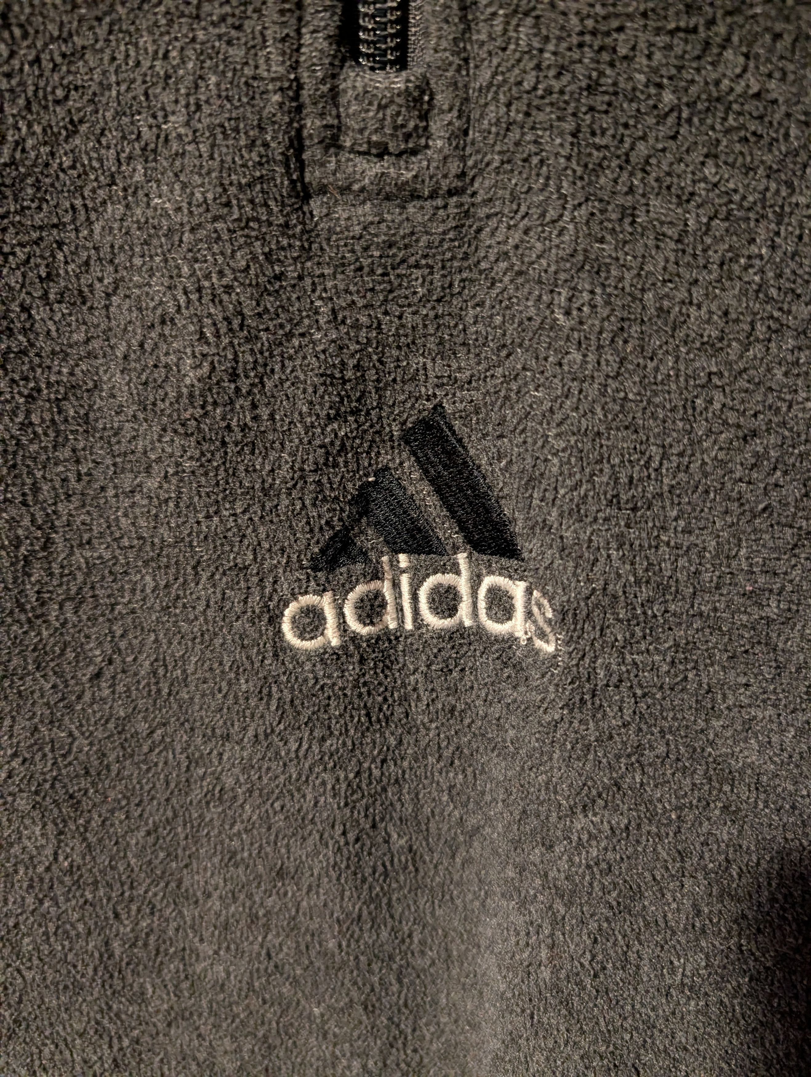 Adidas Vtg 90s Adidas Center Logo Quarter Zip Fleece Pullover Size US XL / EU 56 / 4 - 2 Thumbnail