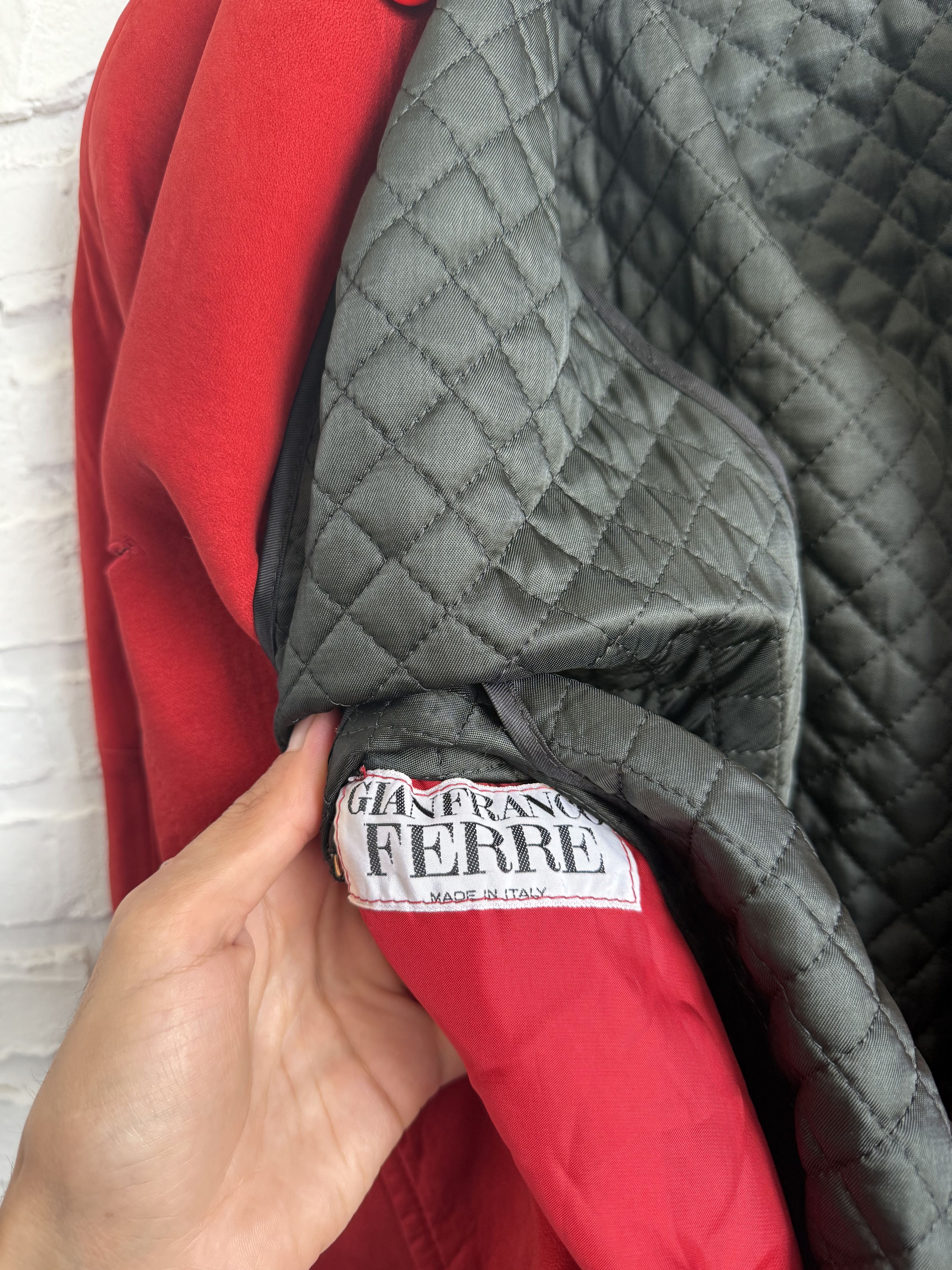 Gianfranco Ferre Vintage 80s Gianfranco Ferre red leather cape jacket Size ONE SIZE - 2 Thumbnail