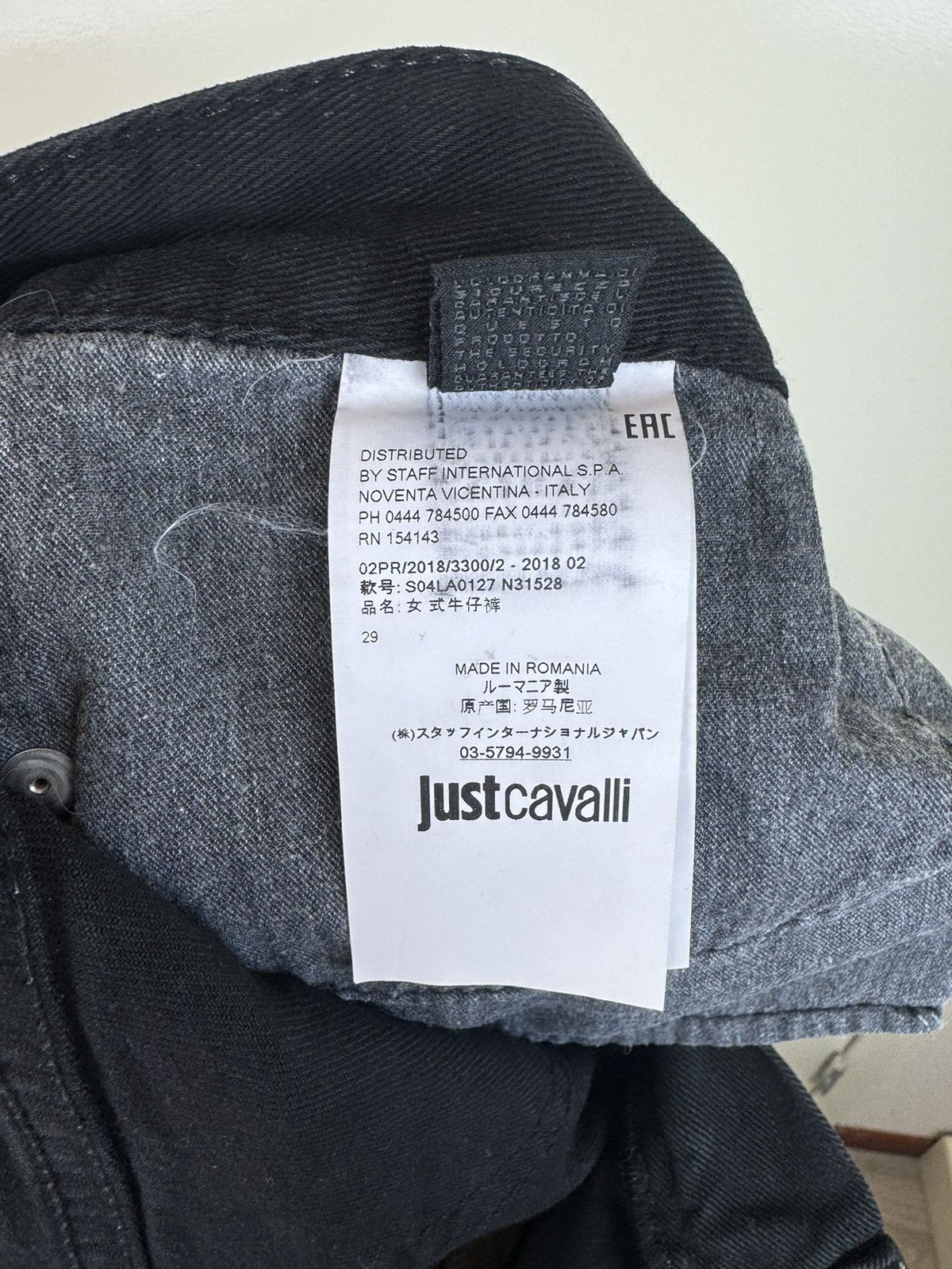 Just Cavalli Roberto Cavalli Y2K streetwear jeans sequins distressed 29 Size 29" - 18 Thumbnail