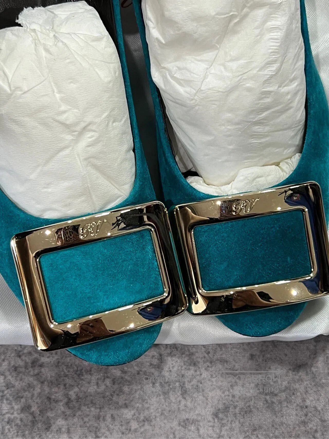 Roger Vivier Roger Vivier Blue Square Buckle High Heels| Size US 5 / IT 35 - 3 Thumbnail