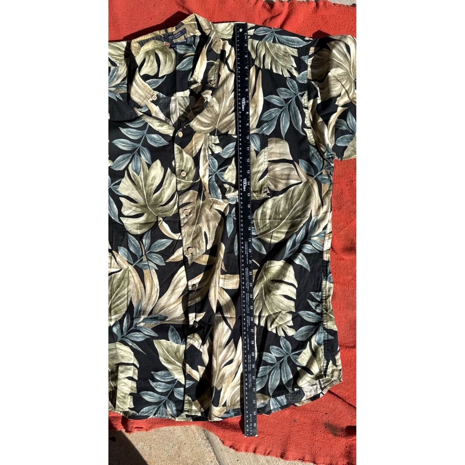 Chaps VINTAGE Chaps Ralph Lauren Big & Tall 2XLT Hawaiian Shirt Black Short Sleeve Button-Up Tropical Leaf Mens Size US XXL / EU 58 / 5 - 5 Thumbnail
