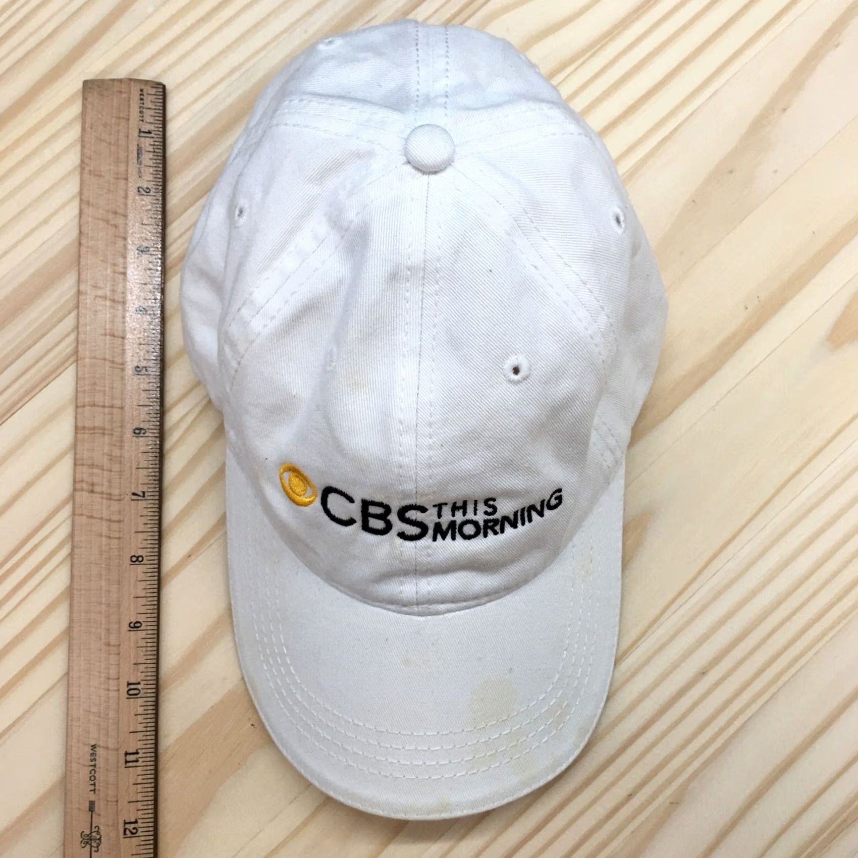 Logo 7 CBS This Morning Cap America Baseball Hat White One Size Embroidered Logo Mens Size ONE SIZE - 5 Thumbnail