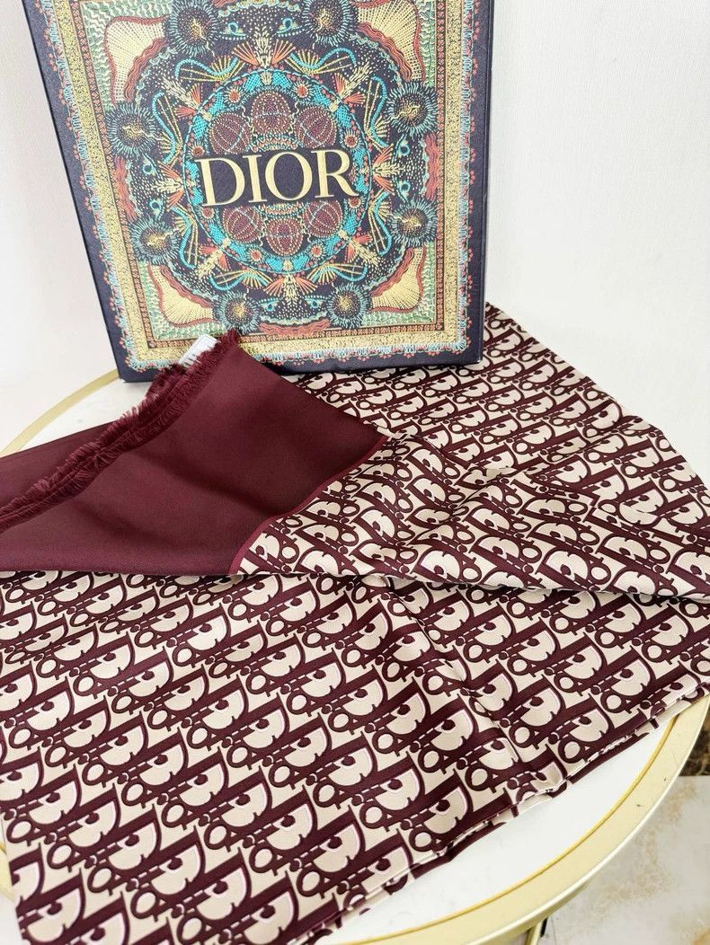 Dior Dior Silk Scarf With Logo Design-2505 Size ONE SIZE - 6 Thumbnail