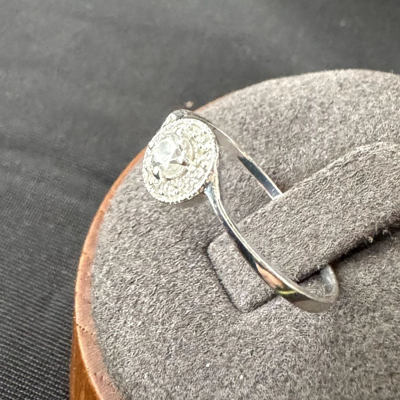 Vintage VTG Sterling Silver 925 Fine Cubic Zirconia & CZ Halo Accent Size ONE SIZE - 3 Thumbnail