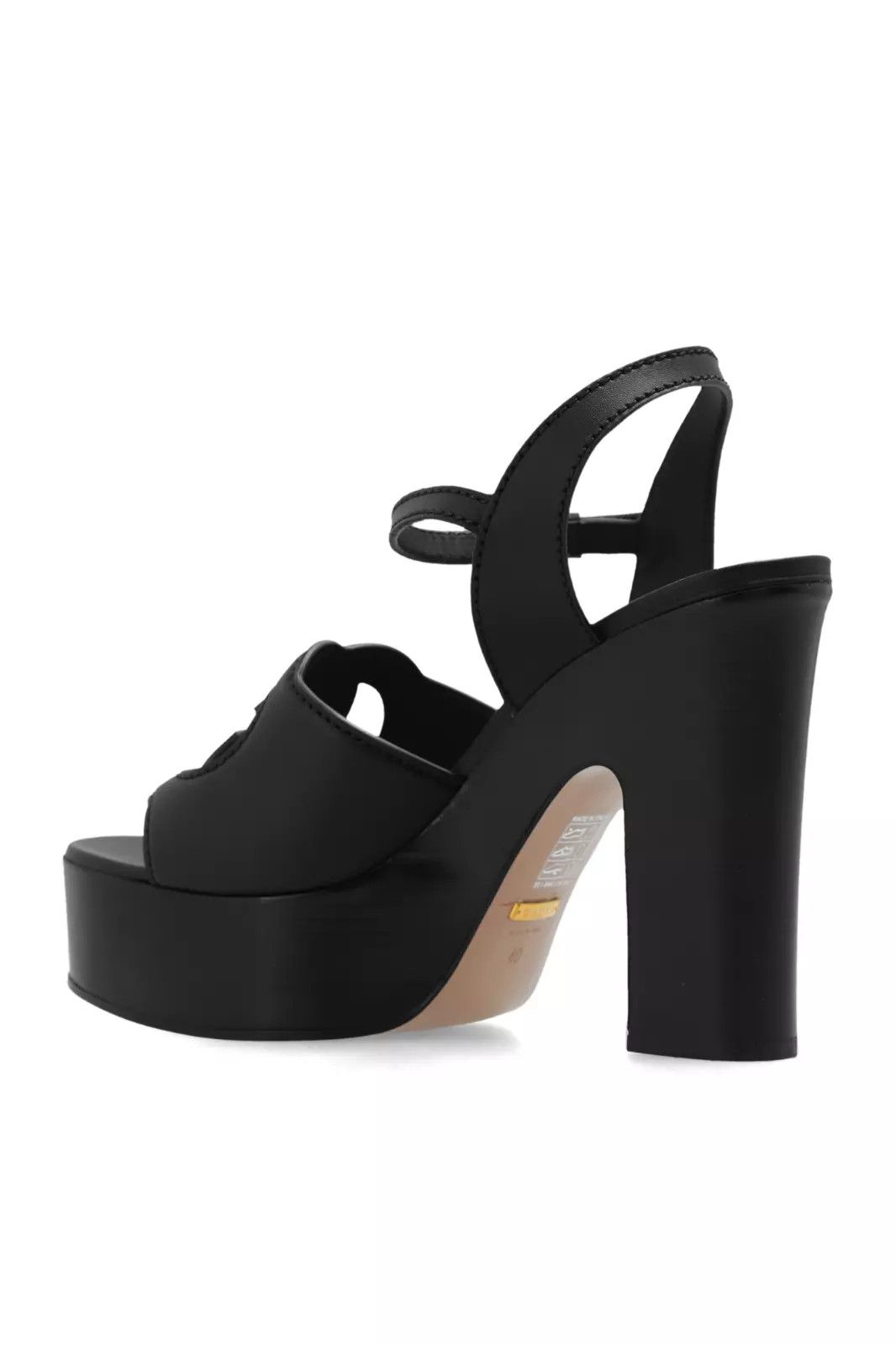 Gucci GUCCI Interlocking G Black Leather 135mm Platform Sandals Size US 5 / IT 35 - 3 Thumbnail
