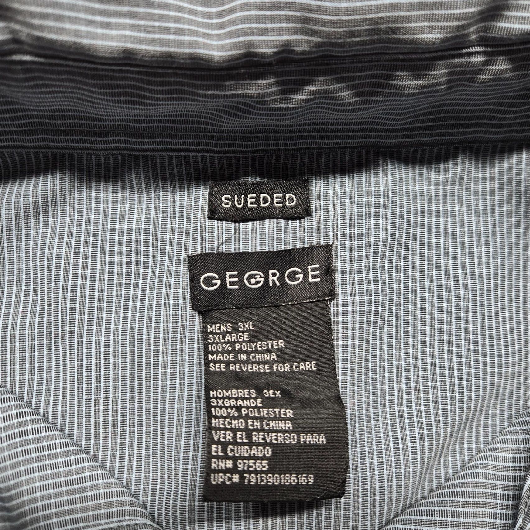 George George Shirt Solid Blue Button-Up Short Sleeve Adult Men's 3XL Blue 3XL Button-Up Pockets Casual Workwear USA 70s 80s 90s Classic Dad Size US XXL / EU 58 / 5 - 3 Thumbnail