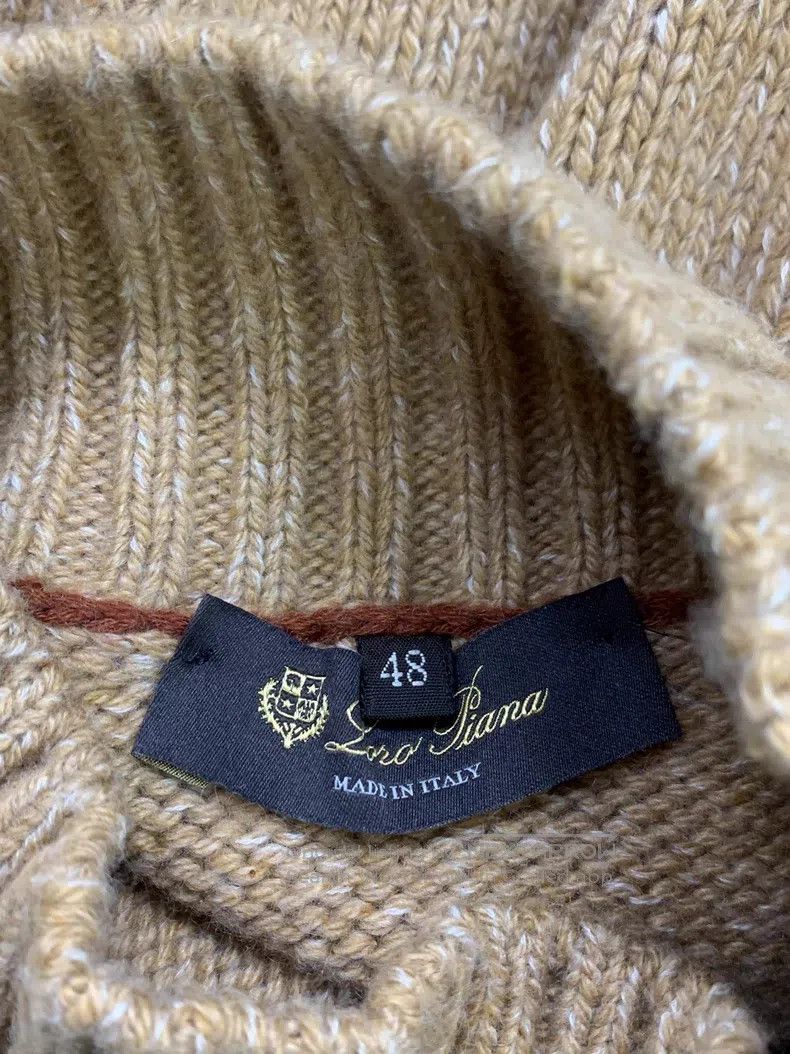 Loro Piana Loro Piana Khaki Color High Collar Cashmere Sweater Size US M / EU 48-50 / 2 - 4 Thumbnail