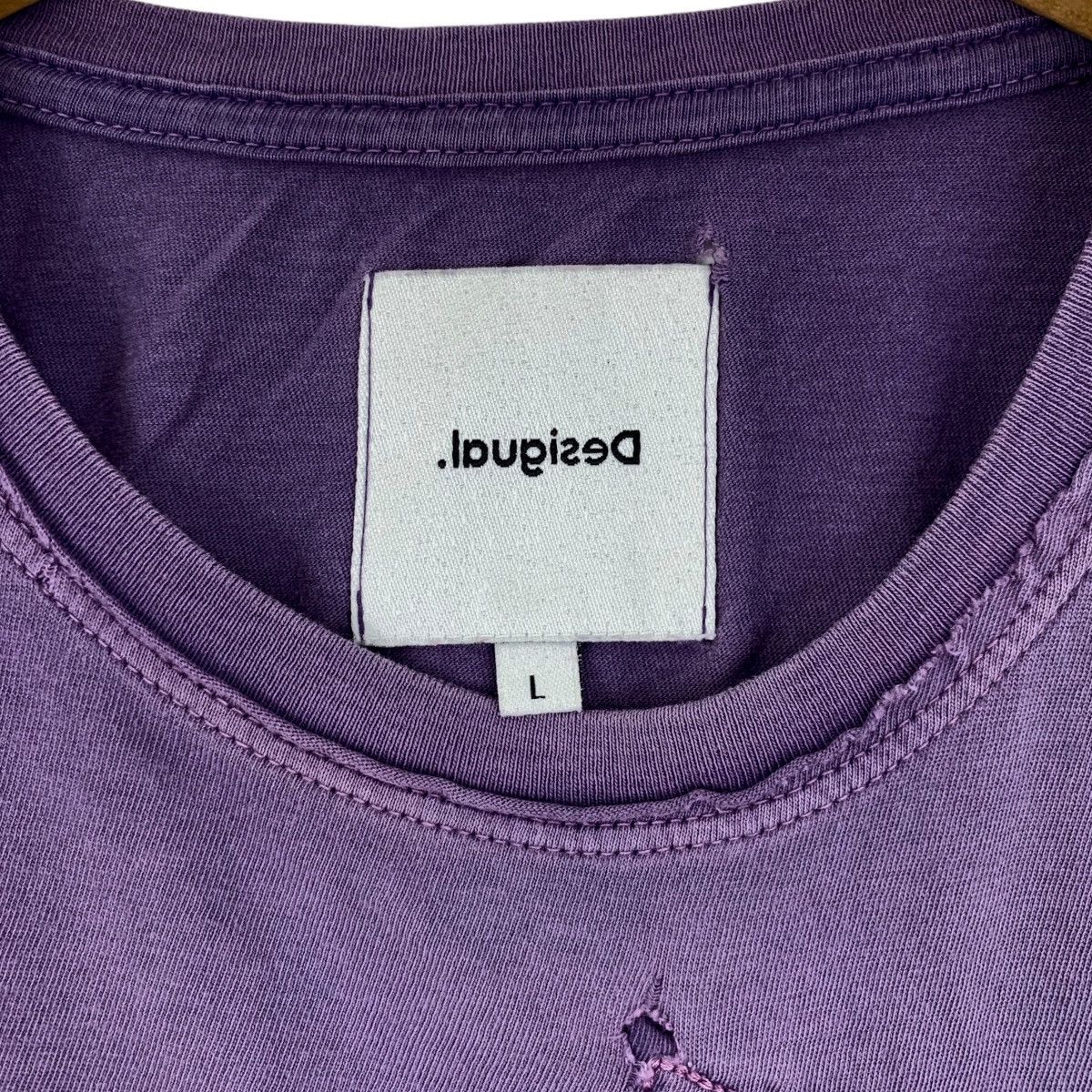 Vintage DESIGUAL LOVE YOURSELF Distress Design Tee Shirt Top Size L / US 10 / IT 46 - 5 Thumbnail