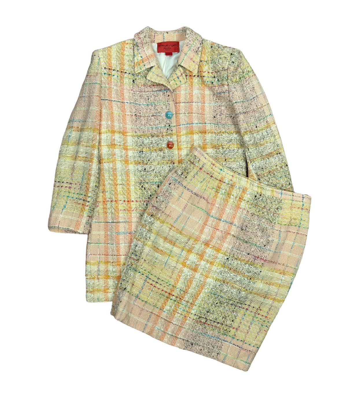 Emanuel Ungaro × Vintage Emanuel Ungaro Parallele Vintage Skirt Suit Tweed size 14 Size 32" / US 10 / IT 46 - 14 Thumbnail
