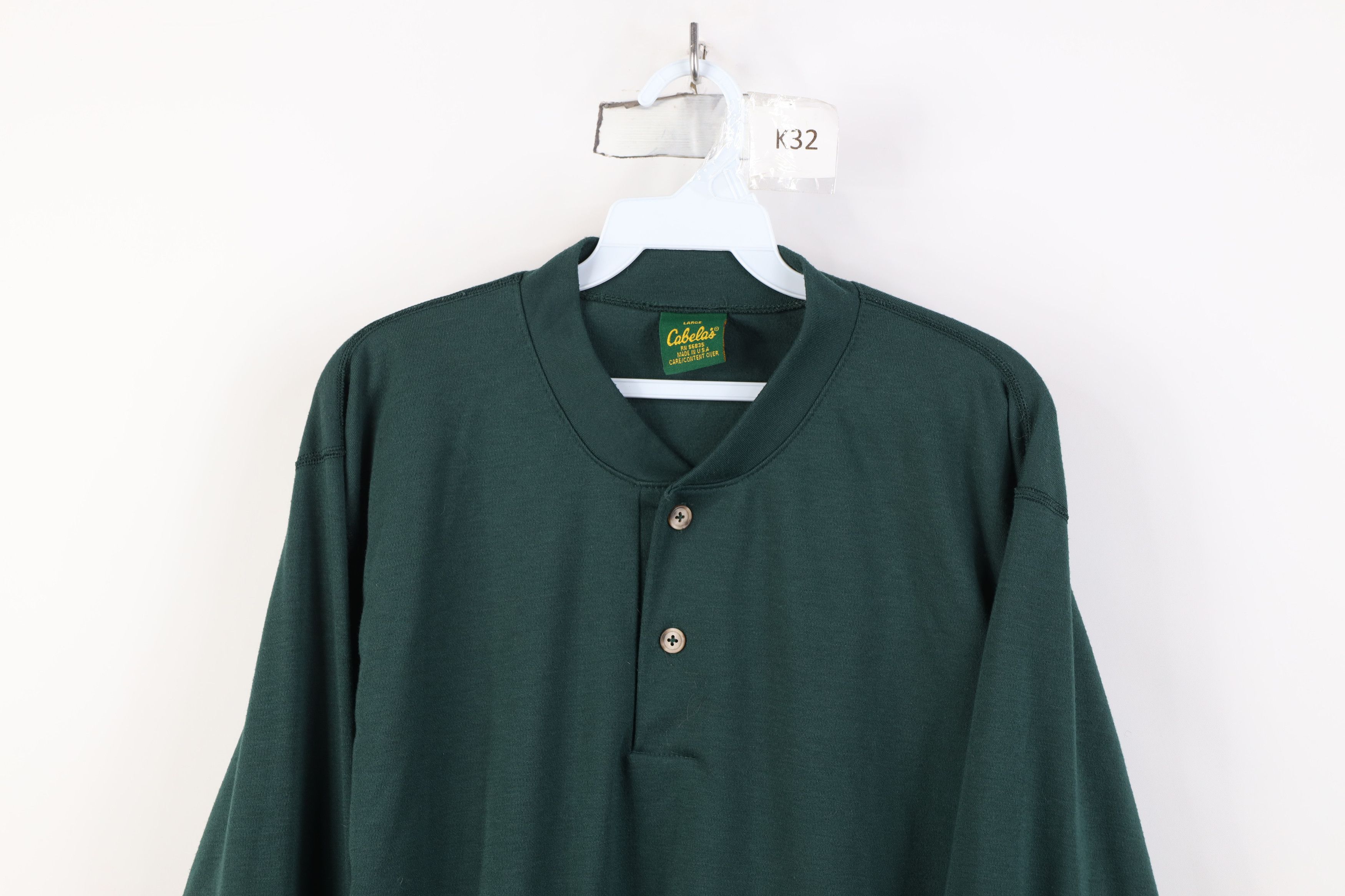 Cabelas Vintage 90s Cabelas Knit Long Sleeve Henley T-Shirt USA Size US L / EU 52-54 / 3 - 2 Thumbnail
