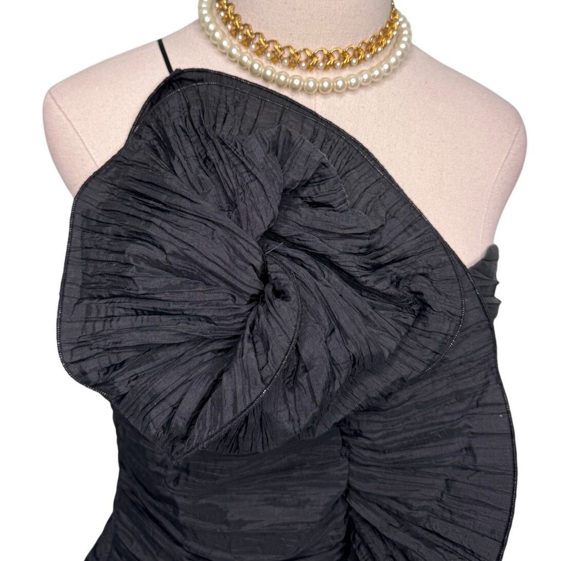 LoveShackFancy LoveShackFancy ​Brenaya Ruffle Flower Mini Dress black sz 6 Size M / US 6-8 / IT 42-44 - 8 Thumbnail