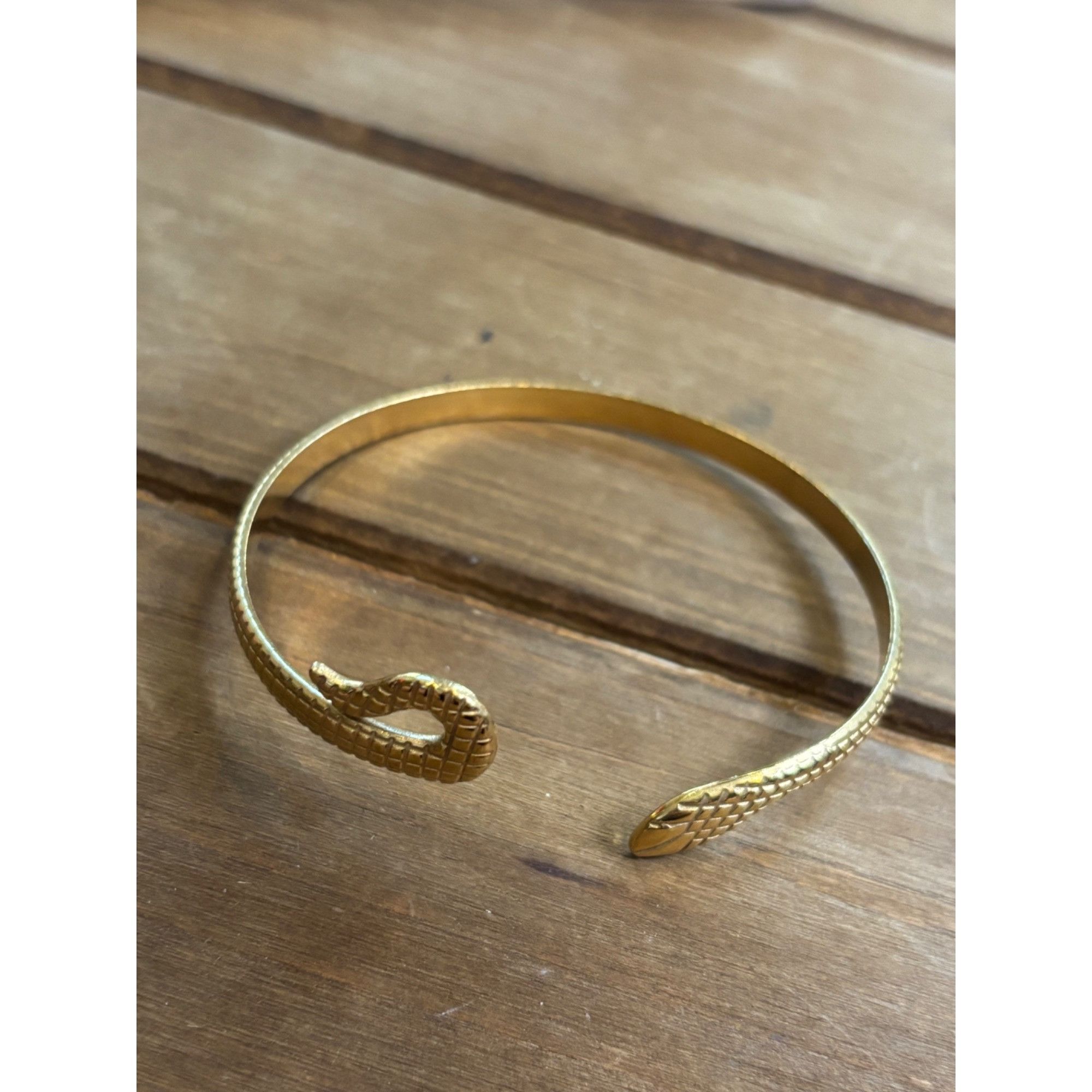 Other Vintage Gold Plated Snake Cuff Bracelet Size ONE SIZE - 1 Thumbnail