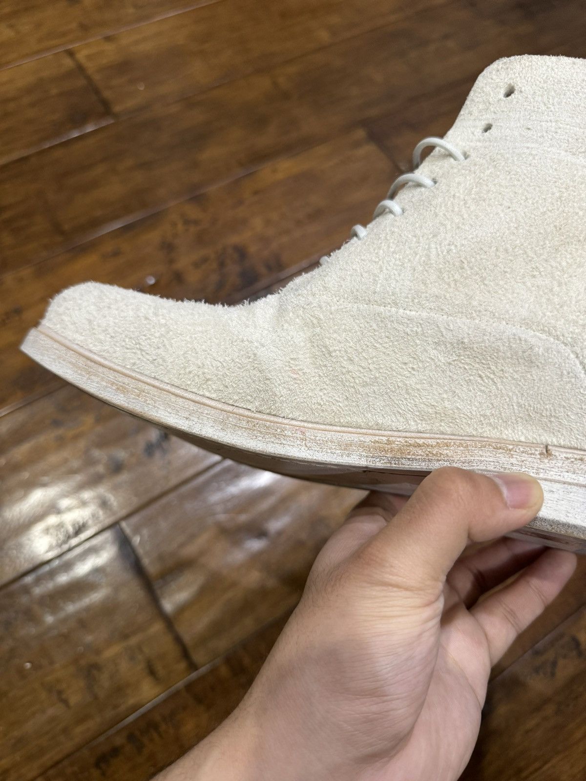 Marsell Marsell Zucca Media Lace-Up Boots Reverse White Leather 38 Size US 5.5 / EU 38 - 16 Thumbnail
