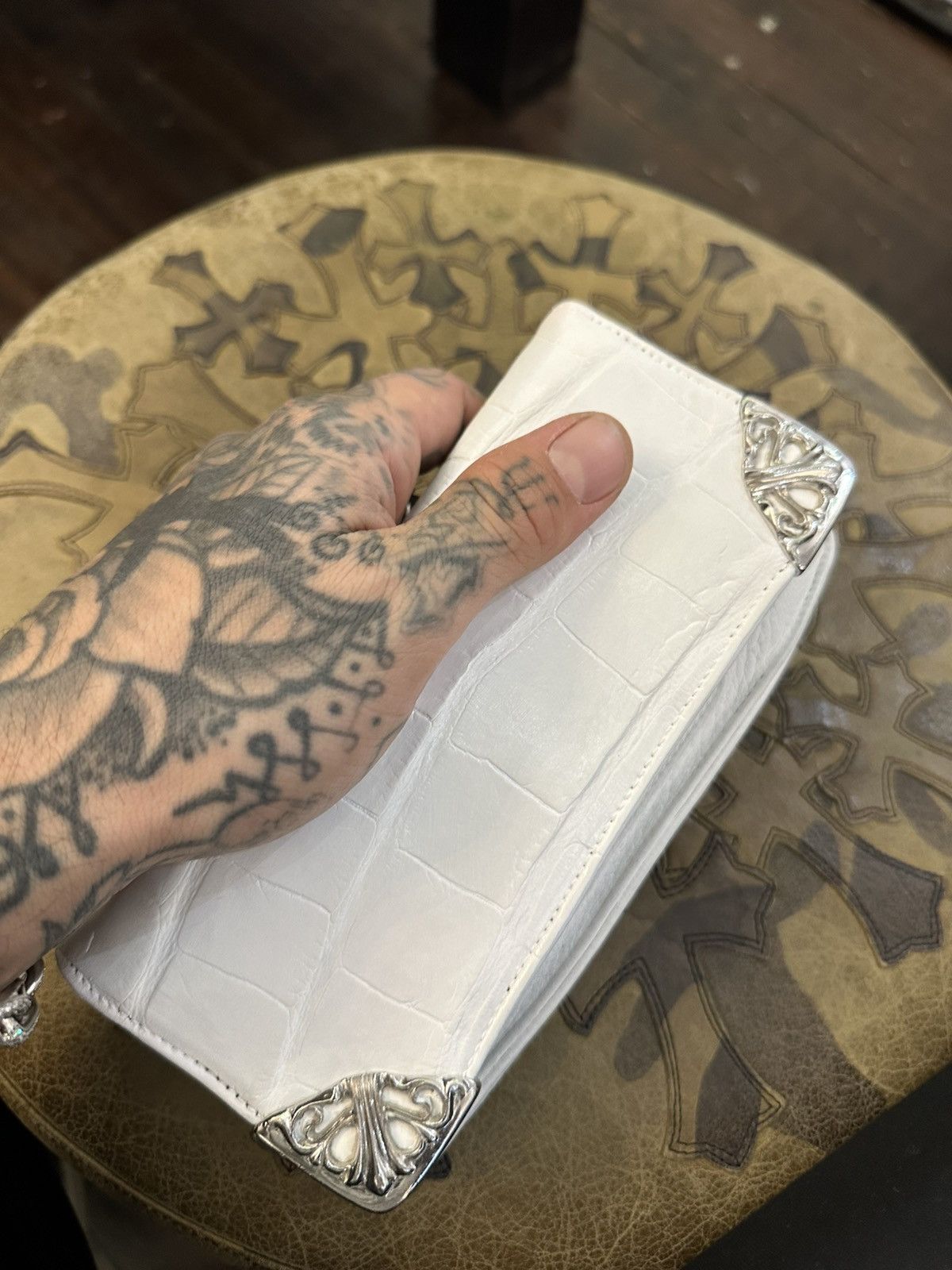 Chrome Hearts Chrome Hearts white alligator CROC wallet travel keep all Size ONE SIZE - 1 Thumbnail