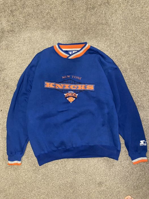 Vintage vintage 90s new york knicks starter crewneck, medium