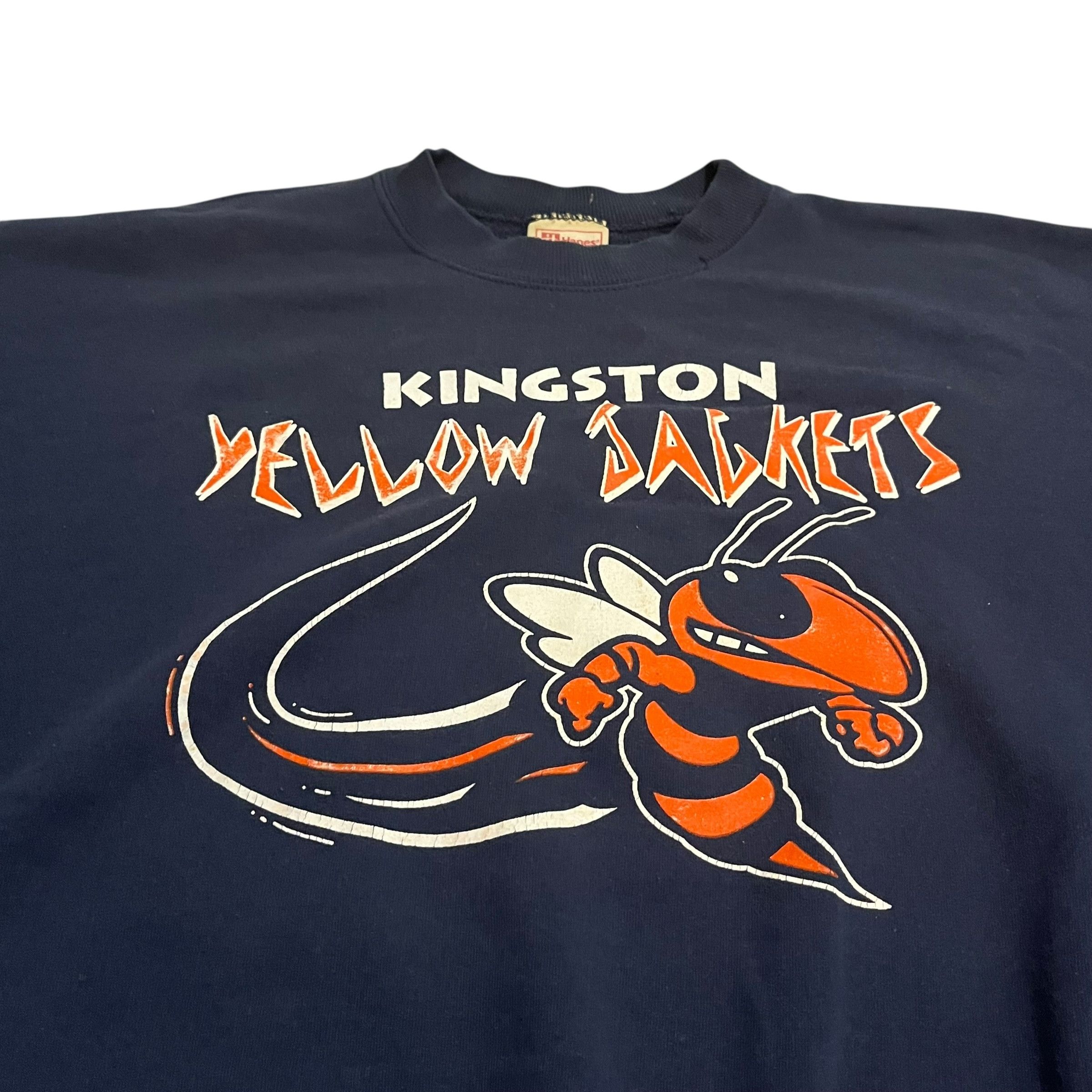 Band Tees × Vintage VINTAGE Kingston Yellow Jackets Hanes Sweatshirt Size US XXL / EU 58 / 5 - 2 Thumbnail