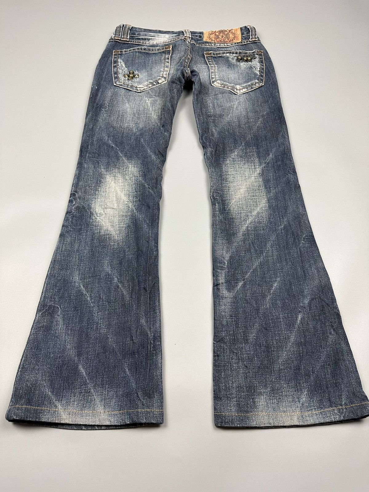 If Six Was Nine × Le Grande Bleu (L.G.B.) 🔥Flared🔥Drive Jeans Lightning Design Denim Size US 29 - 4 Thumbnail