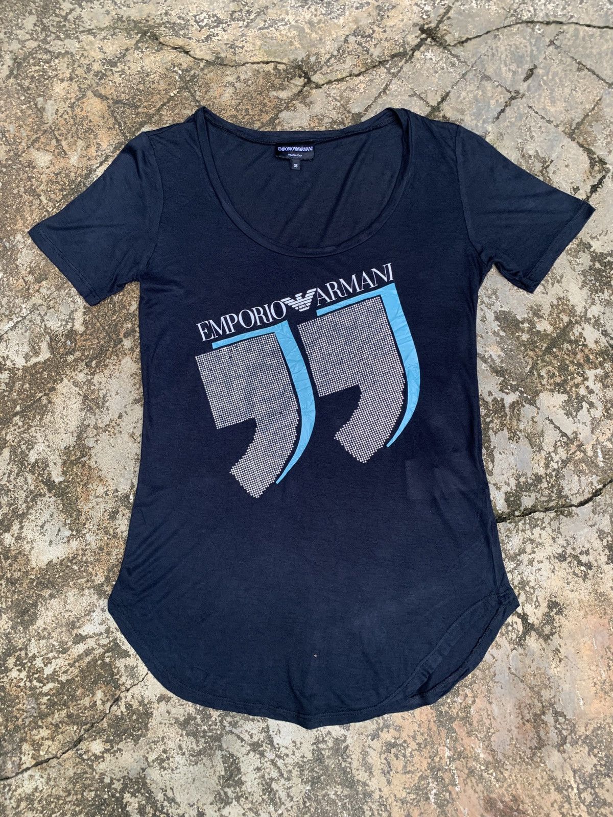 Armani × Emporio Armani × Giorgio Armani Emporio Armani Italy Sparkle Graphic Top Size S / US 4 / IT 40 - 1 Thumbnail