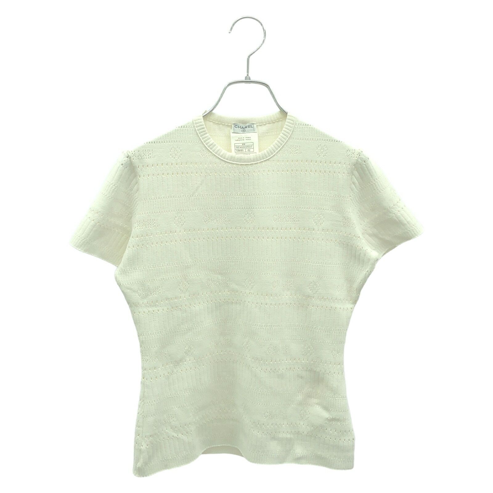 Chanel Chanel Chanel Short Sleeve Knit Rayon Knit Top Others Tops P07402V0557 Size ONE SIZE - 1 Thumbnail
