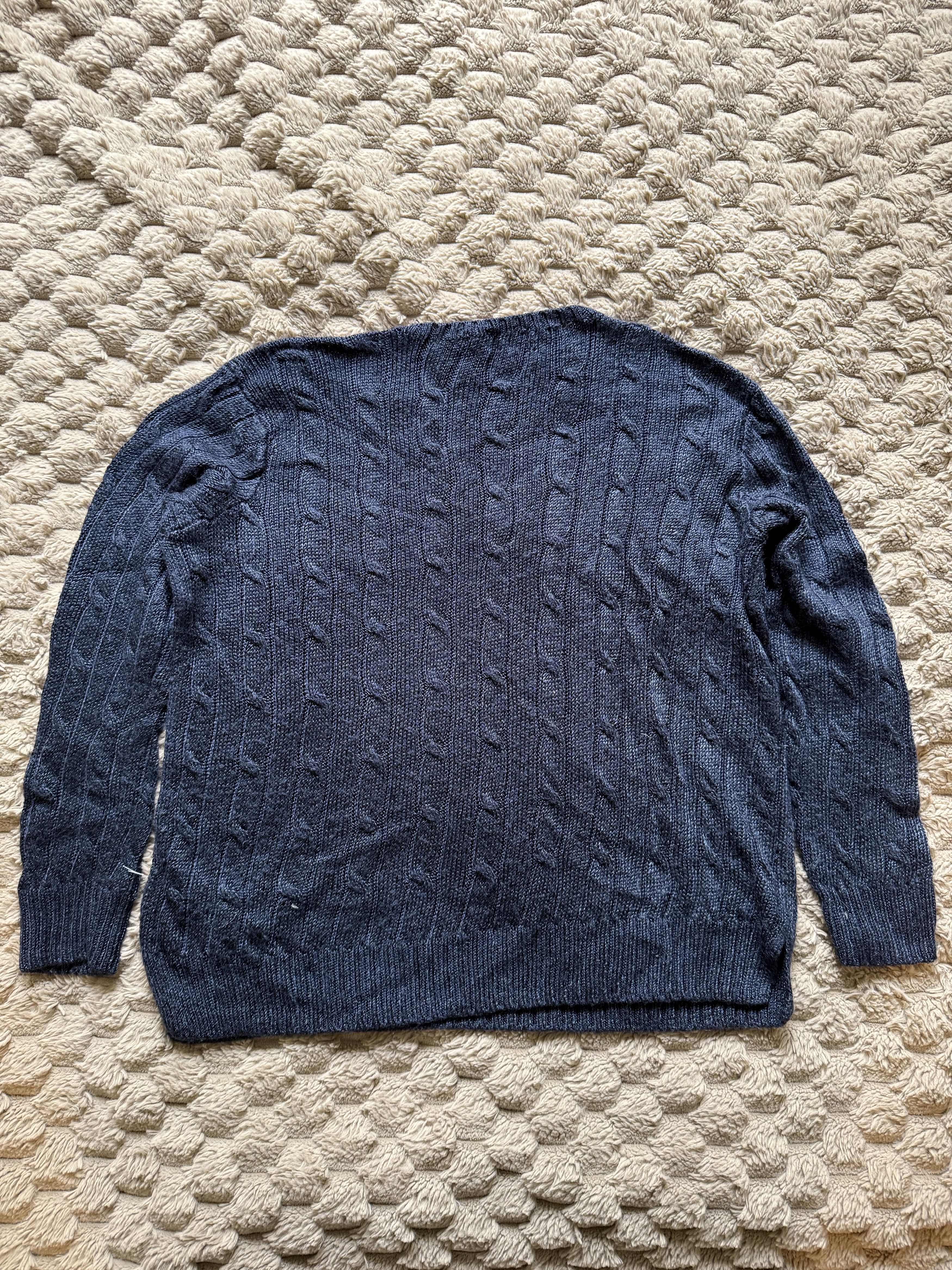Polo Ralph Lauren Polo Ralph Lauren Navy Cable Knit Sweater Viscose M Size M / US 6-8 / IT 42-44 - 4 Thumbnail