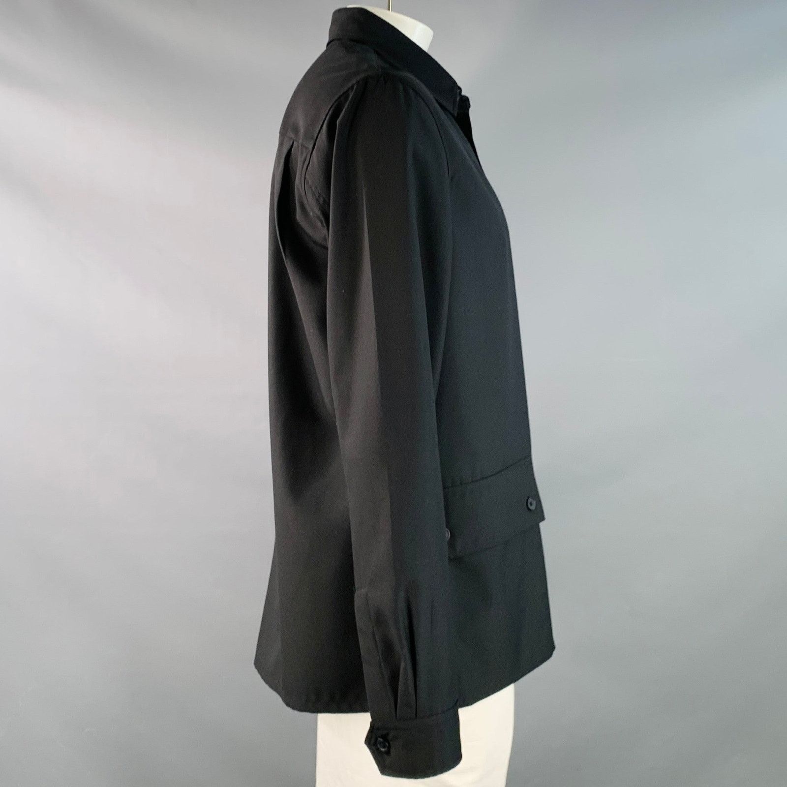 Vintage Size L Black Polyester Twill Two Pockets Long Sleeve Shirt Size US L / EU 52-54 / 3 - 2 Thumbnail