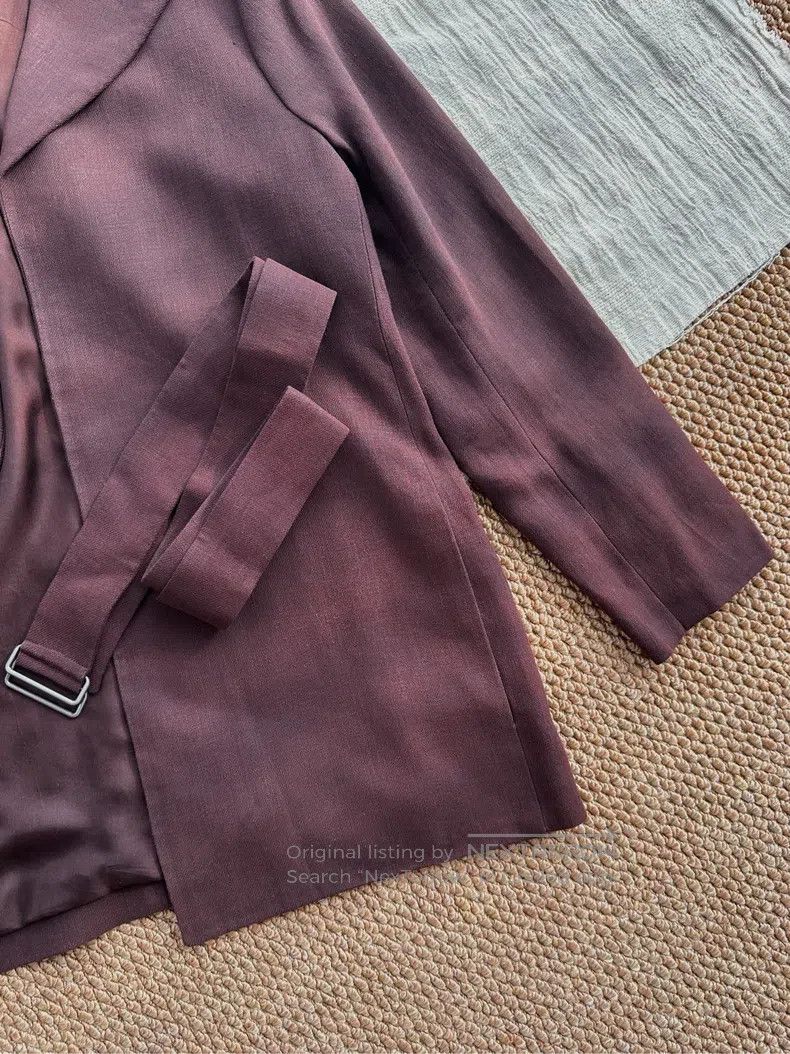 Hermes Hermes Linen casual outerwear mid-length jacket, red brown Size M / US 6-8 / IT 42-44 - 3 Thumbnail