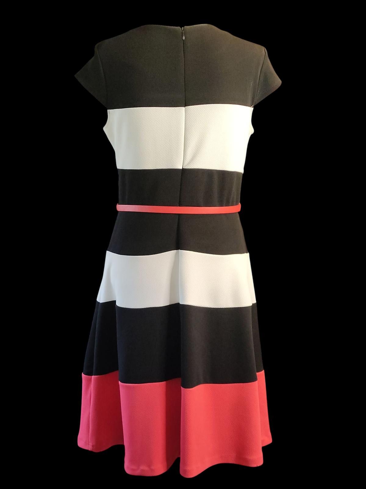Other R & K Originals Women's Striped Midi Dress w Cap Sleeve/Belt Size L / US 10 / IT 46 - 5 Thumbnail