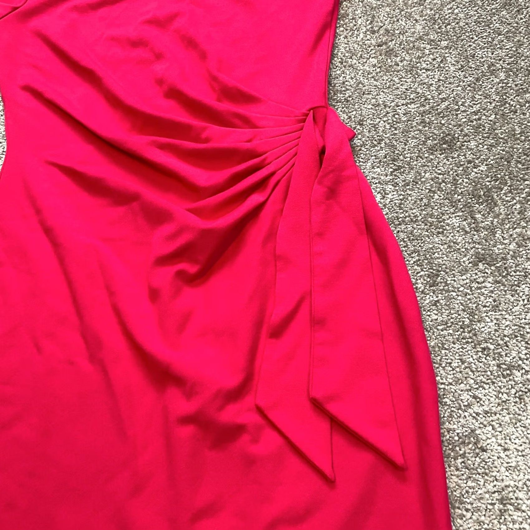 White House Black Market VINTAGE? No. White House Black Market Dress Women's Short Sleeve Pink XS Knit Belted Zipper Knee Length Round Neck Size 26" / US 2 / IT 38 - 6 Thumbnail