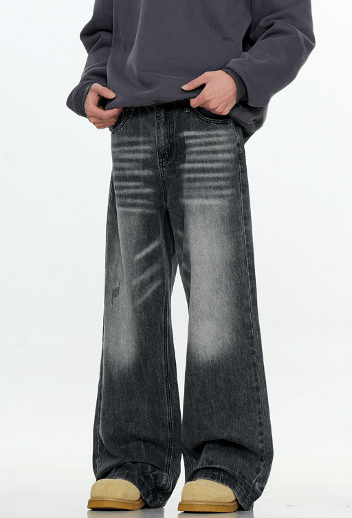 Japanese Brand × Jean American retro washed gradient distressed straight jeans Size US 32 / EU 48 - 3 Thumbnail